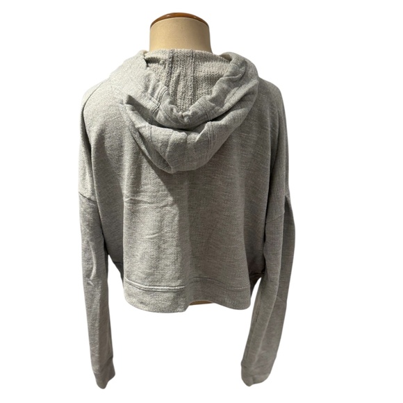 ALALA grey sparkle boxy cropped hoodie sweatshirt - size small - Picture 2 of 5